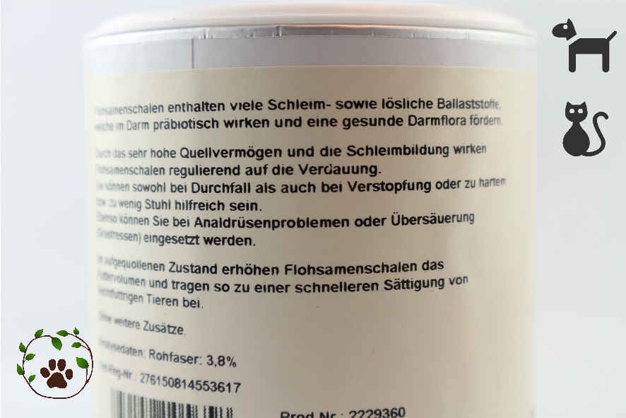 Bio Flohsamenschalen für Hunde