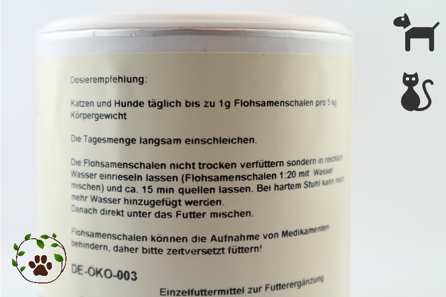 Bio Flohsamenschalen für Hunde