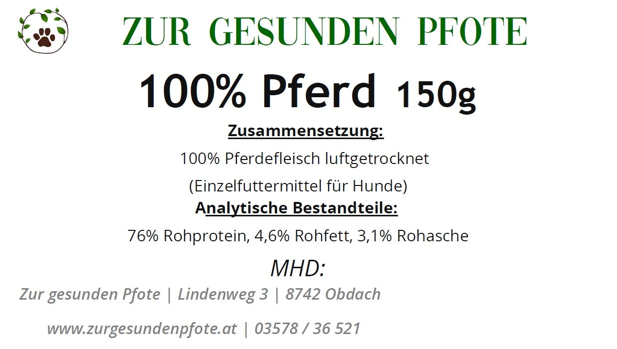 100% Pferd - für alle Gourmets und Allergiker