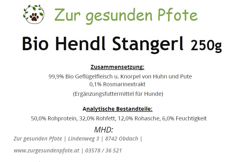 Bio Hendl Stangerl - Zahnbürste für kleinere Hunde