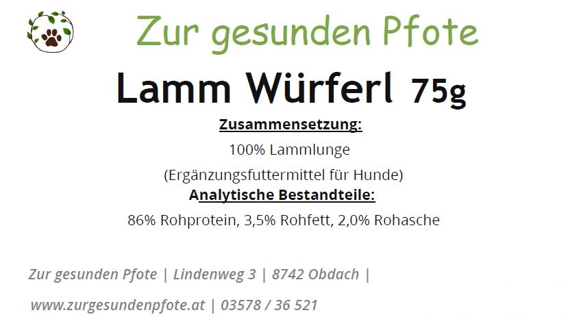 Lamm Würferl - Für den figurbewussten Hund