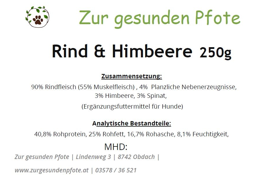 Hundesnack - Rind Himbeere