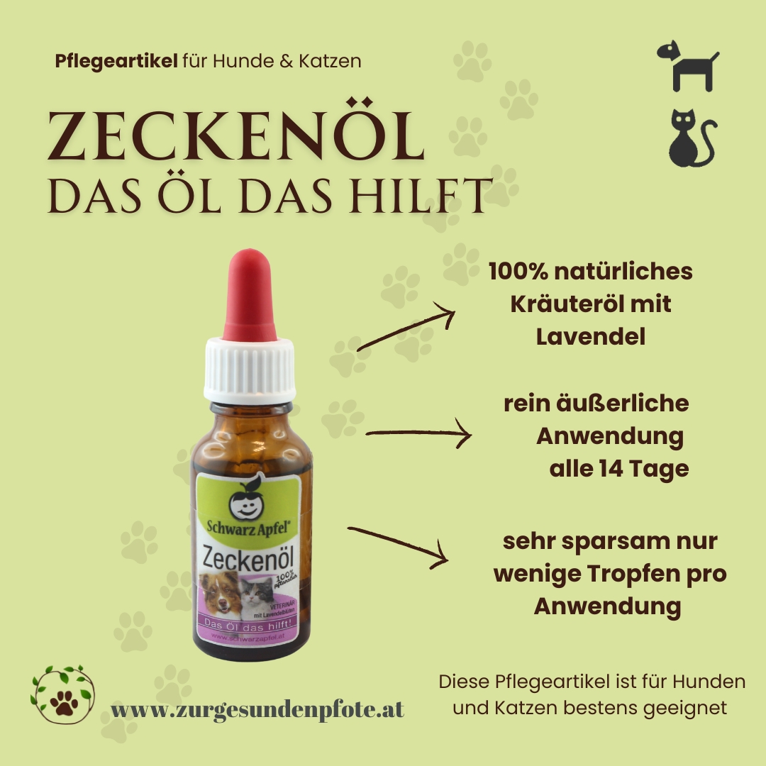 Schwarzapfel Zeckenöl für Hunde