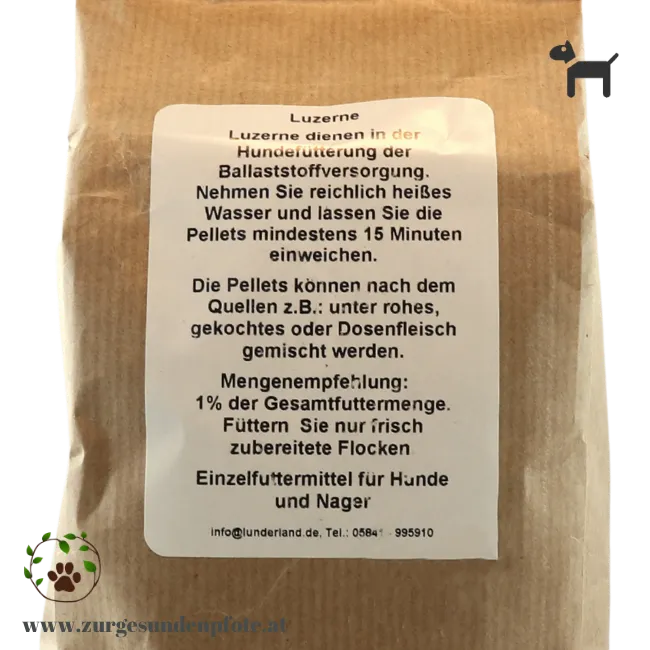Luzerne Pellets für Hunde Fütterungsempfehlung