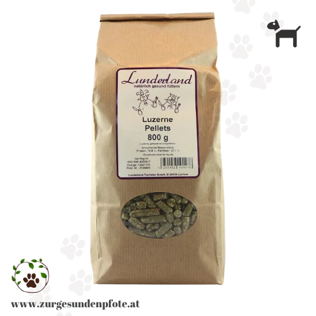Luzerne Pellets für Hunde Verpackung